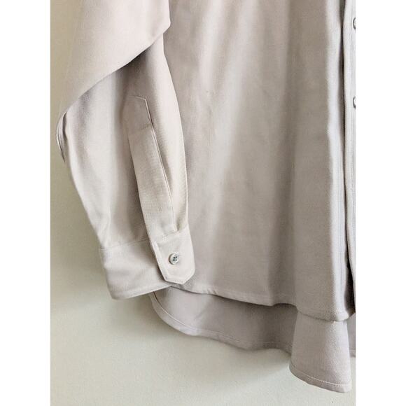 Territory Ahead Mens 100% Silk Button Up Shirt Beige L Minimalist Relaxed Staple - Picture 4 of 9